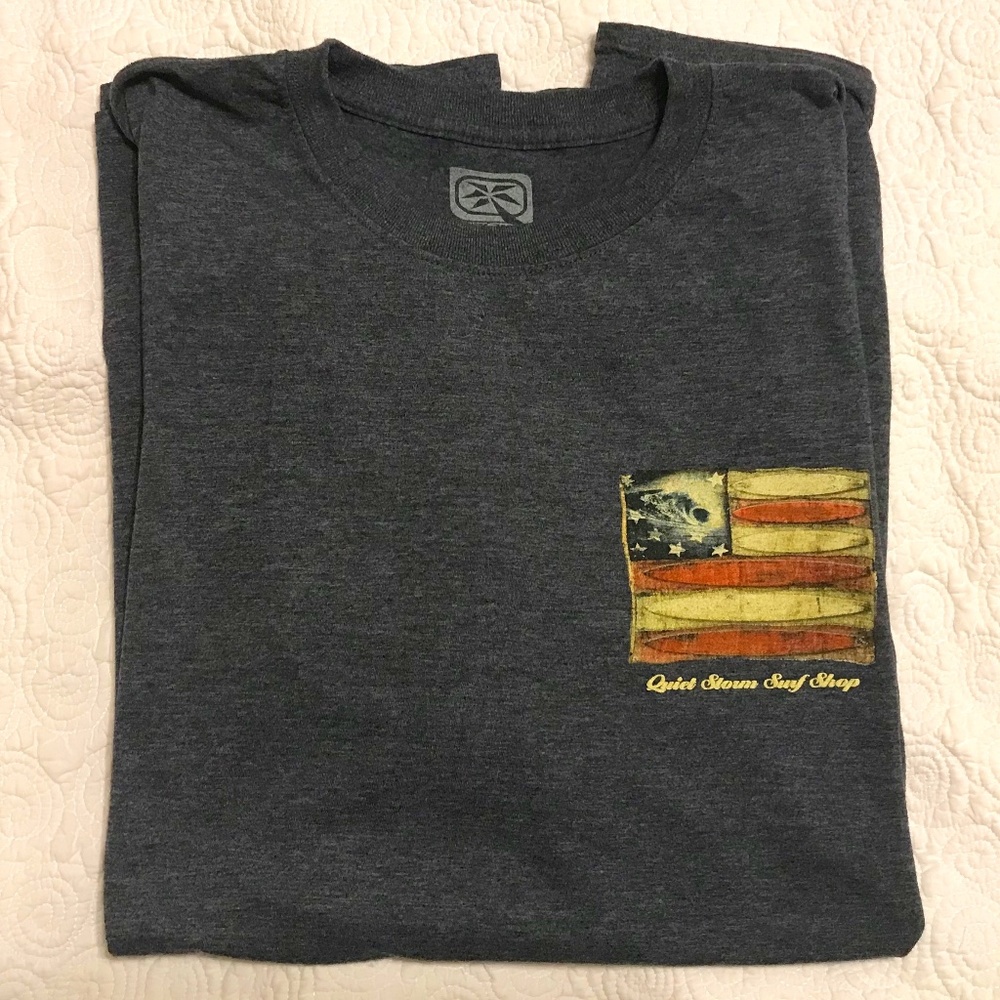 Gray-blue w/flag unisex Quiet Storm, Ocean City, MD short-sleeve t-shirt (3X)